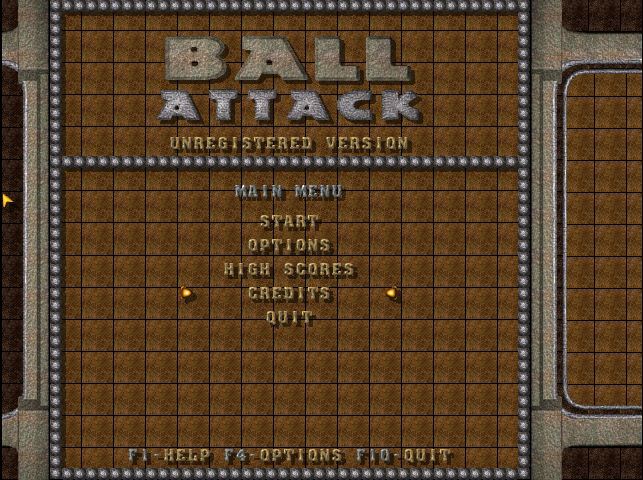 Ball Attack 1.2 : Main menu