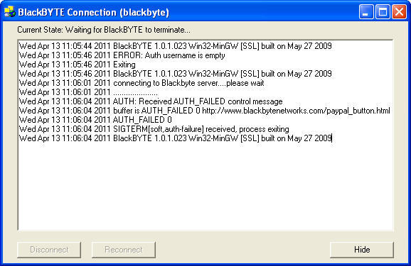 BlackBYTE 1.0 : Main window
