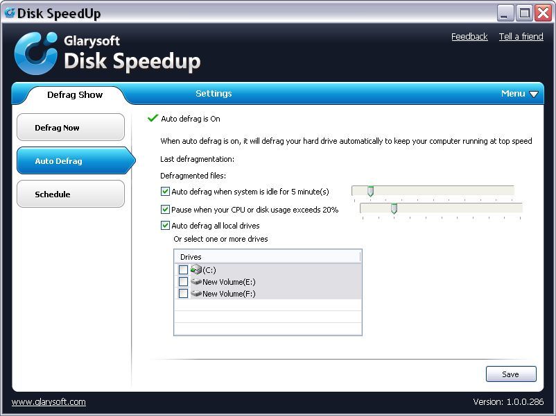 Disk SpeedUp 1.0 : Auto Defrag