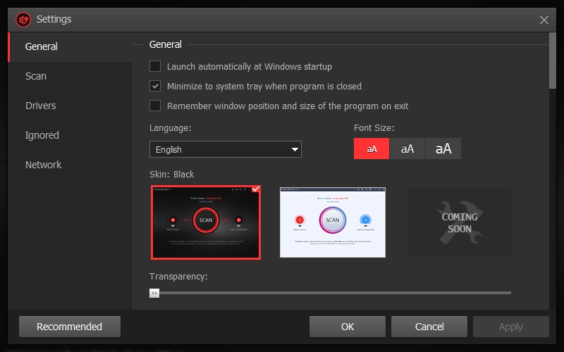 Driver Booster 4.0 : Settings Dialog