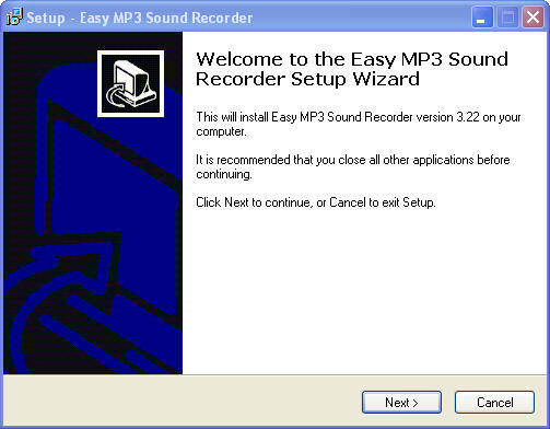 Easy MP3 Sound Recorder 3.2 : Main window
