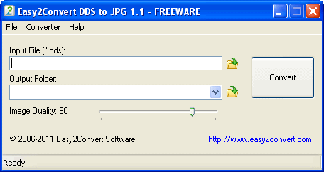 Easy2Convert DDS to JPG 1.1 : Main Window