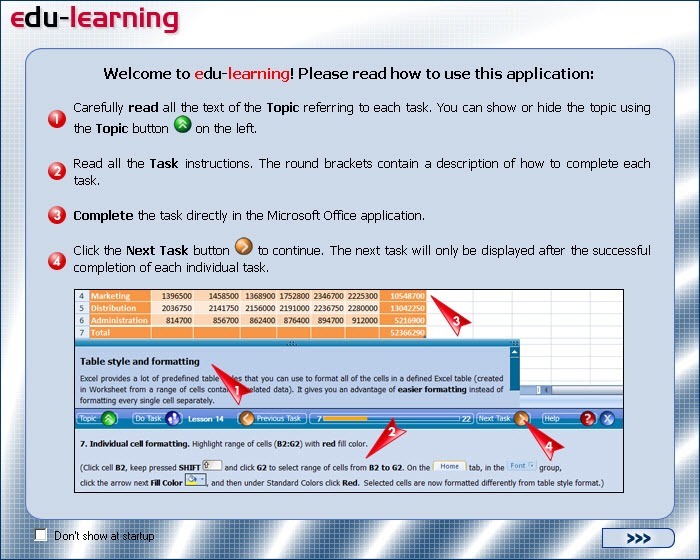 edu-learning pro MS Office 2007 1.0 : Detailed instructions are available on how to use the program