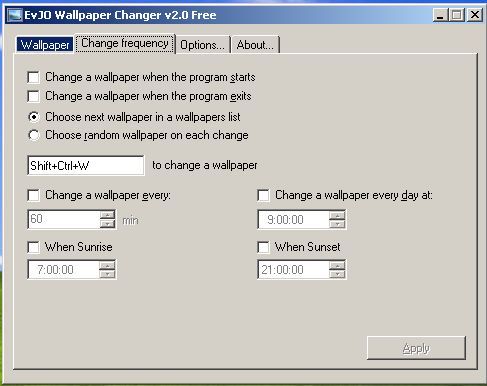 EvJO Wallpaper Changer 2.0 : Change frequency