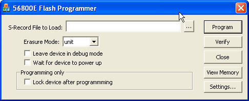 Freescale 56800E Flash Programmer 1.2 : General view