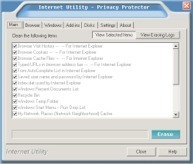 Internet Utility - Privacy Protector 3.0 : Main Window