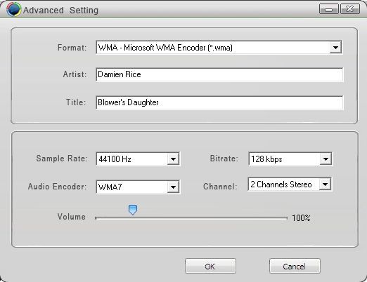 iOrgSoft WMA Converter 1.6 : Settings
