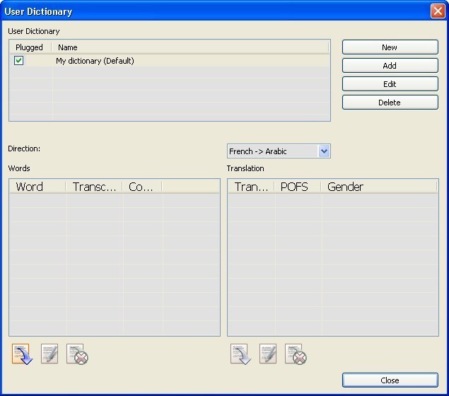 LingvoSoft Talking Dictionary 4.1 : Personalized User Dictionary window