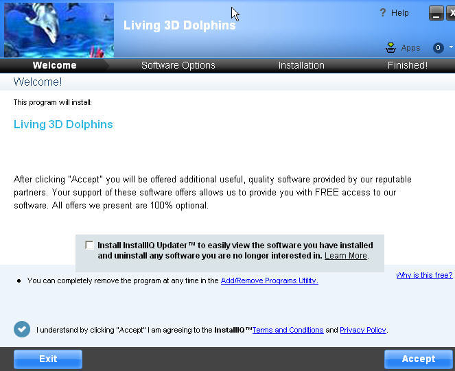 Living 3D Dolphins Animated Wallpaper : Installation Window