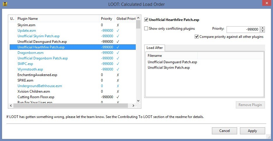 LOOT 0.6 : Load Order Window