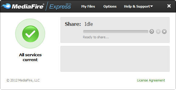 MediaFire Express (beta) 0.9 : Main Window