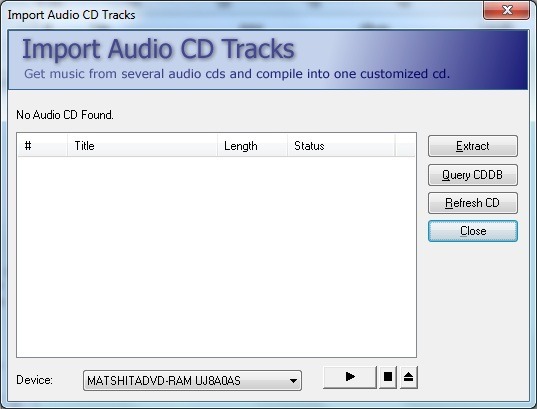 MP3 CD Converter Professional 5.0 : Import Audio CD Tracks
