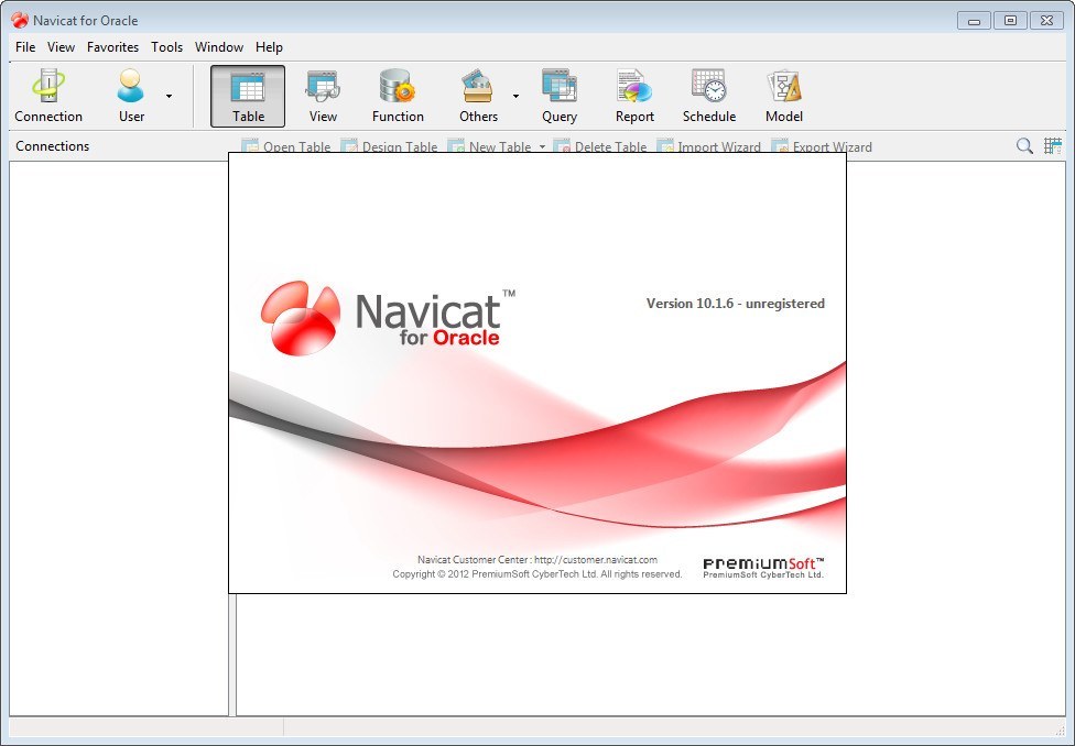 Navicat for Oracle 10.1 : Main window