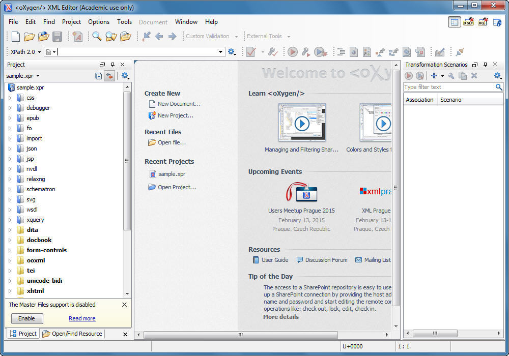 Oxygen XML Editor 16.1 : Main Interface