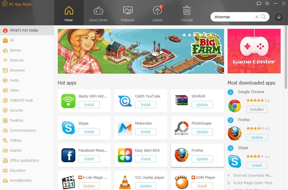 PC App Store : Main window