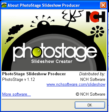 PhotoStage Slideshow Producer 1.1 : About window