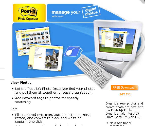 Post-it® Photo Organizer 1.3 : Product Website