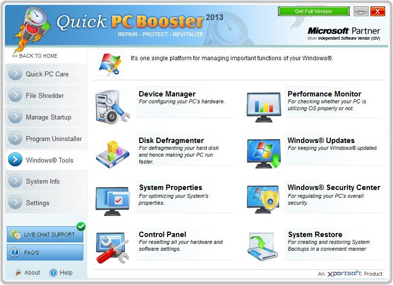 Quick PC Booster 4.0 : Windows Tools