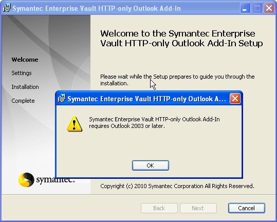 Symantec Enterprise Vault HTTP-only Outlook Add-In 8.0 : Overview