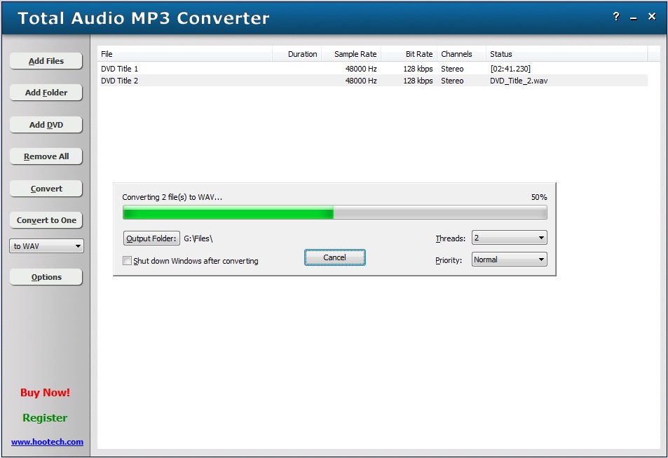 Total Audio MP3 Converter 3.2 : DVD Audio Extraction