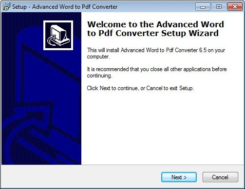 Advanced Word to Pdf Converter 6.5 : The Installer