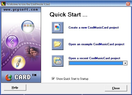 Cool Music Card 3.6 : Welcome Screen