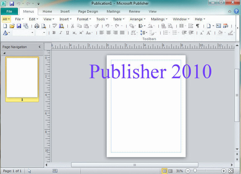Classic Menu for Publisher 2010 3.0 : Main window