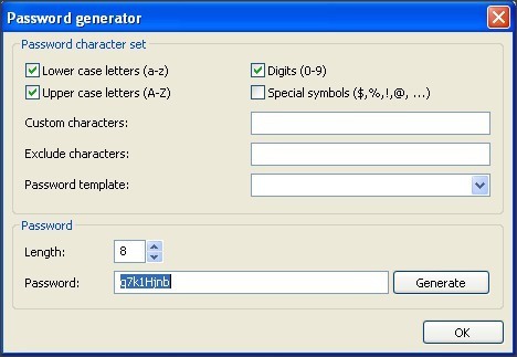 Free Password Manager 1.1 : Passwords Generator
