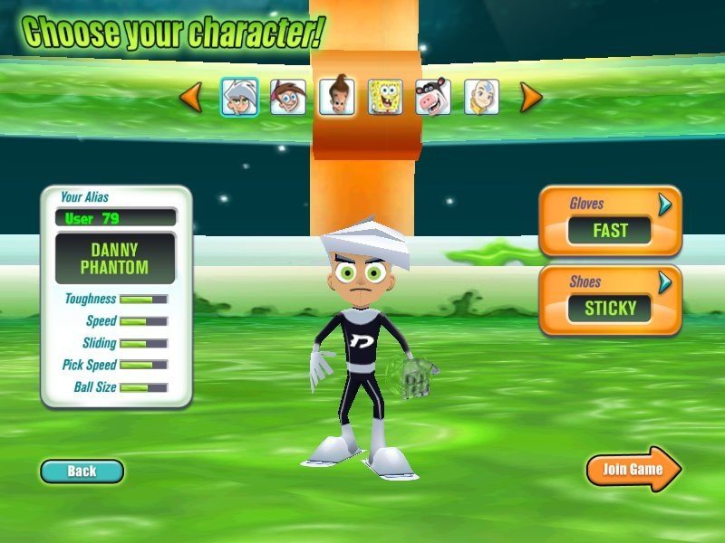 Nicktoons Slimeball Multiplayer 6.0 : Choosing a Character