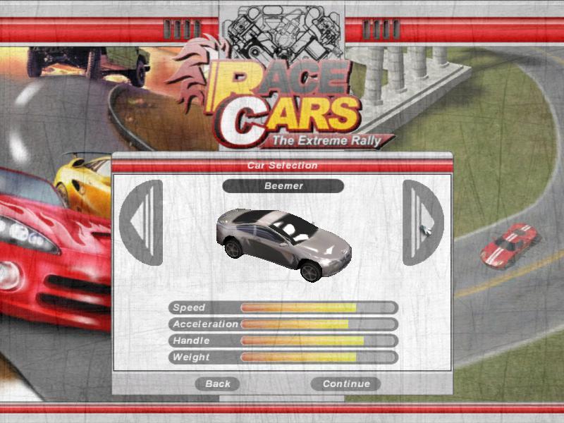 Race Cars The Extreme Rally 1.0 : Car Selection