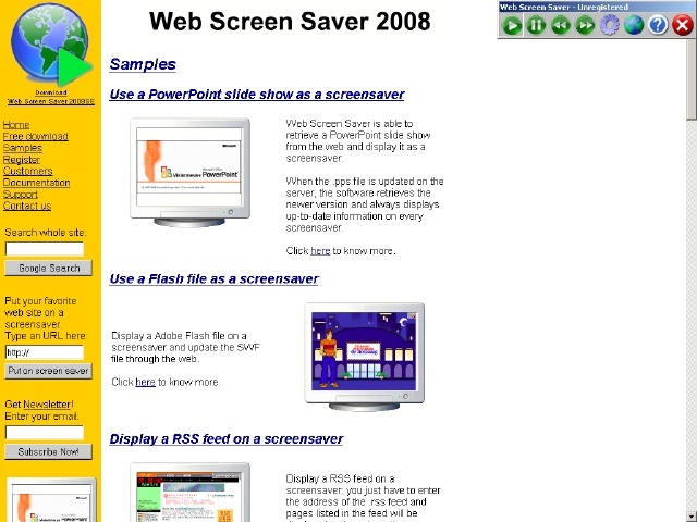 Web Screen Saver 1.0 : Samples