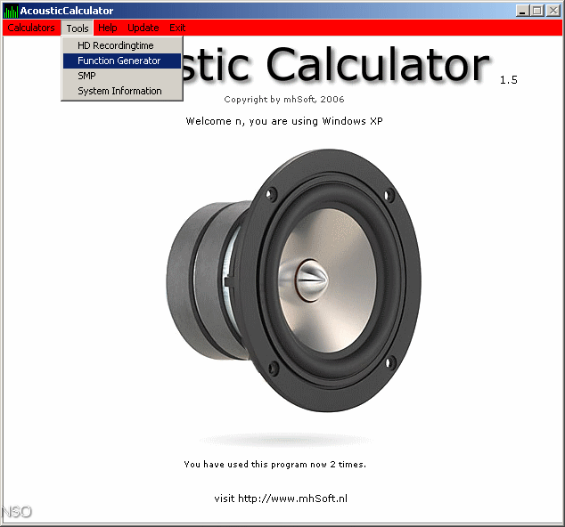 AcousticCalculator 1.5 : Tools
