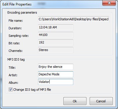 Aleo Flash MP3 Player Builder 3.4 : Editing ID3 Tags