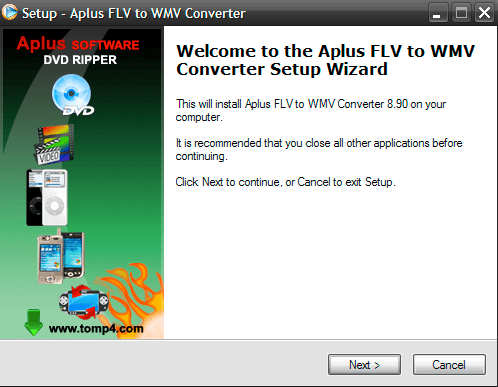 Aplus FLV to WMV Converter 8.9 : Setup