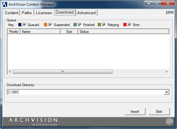 ArchVision Content Manager 1.1 : Main window