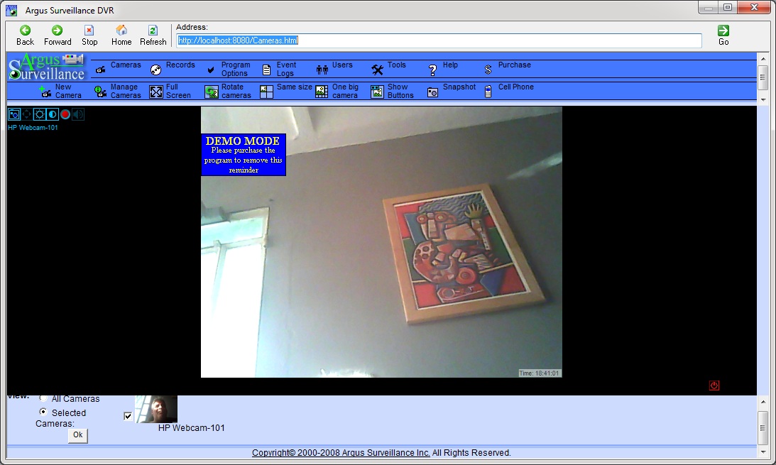 Argus Surveillance DVR 4.0 : Main Screen