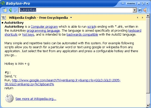 Babylon Translator 2.1 : Interact with Wikipedia
