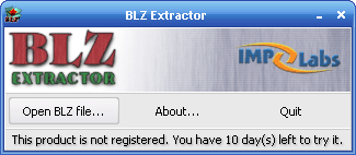 BLZ Extractor 1.0 : Main Window