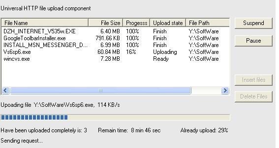 Chilkat Upload ActiveX 9.3 : Main Window