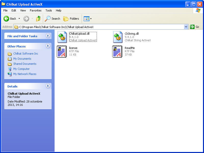 Chilkat Upload ActiveX 9.4 : Dll Window