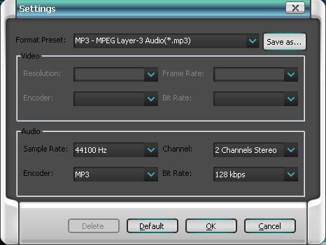 Daniusoft DVD Audio Ripper 1.3 : Output Settings