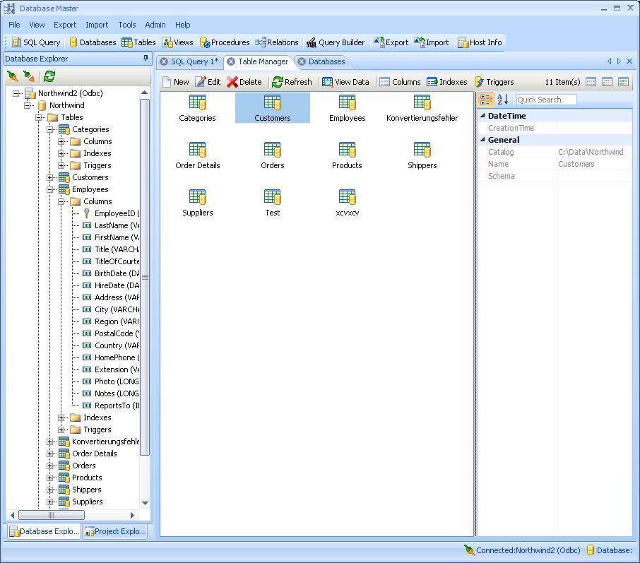 Database Master 3.0 : Main window