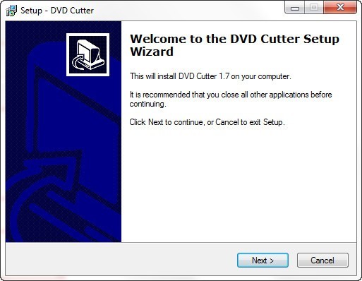 DVD Cutter 1.7 : Setup Window
