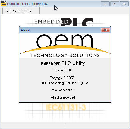 EMBEDDED PLC Utility 1.0 : Main window