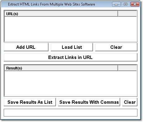 Extract HTML Links From Multiple Web Sites Software 7.0 : Main Window