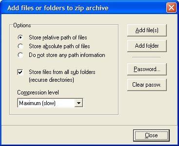 Freebyte Zip 2.3 : Adding Folders