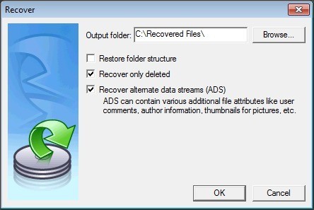 Handy Recovery 5.5 : Recover Window