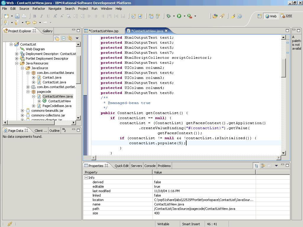 IBM Rational Application Developer for WebSphere Software 9.0 : Project Window