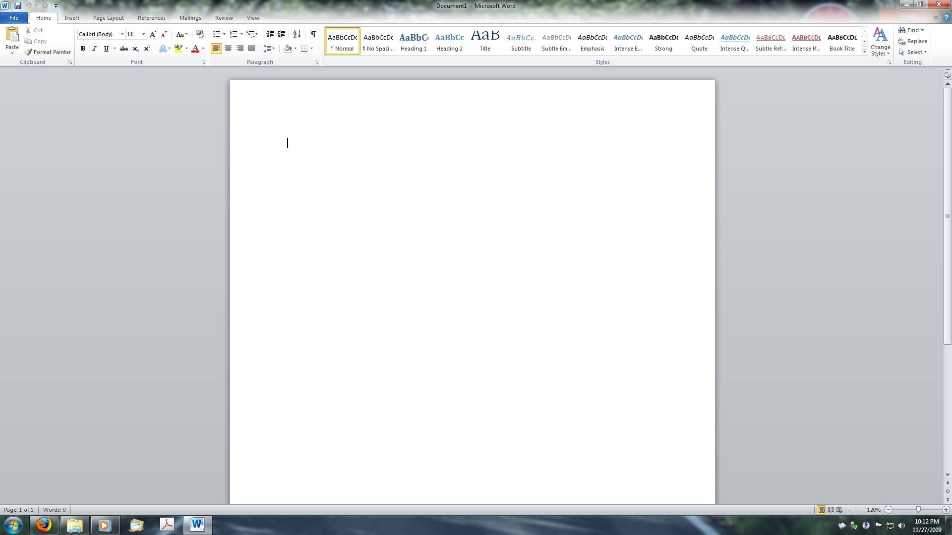 Microsoft Office 14.0 : Main Page (MS Word)