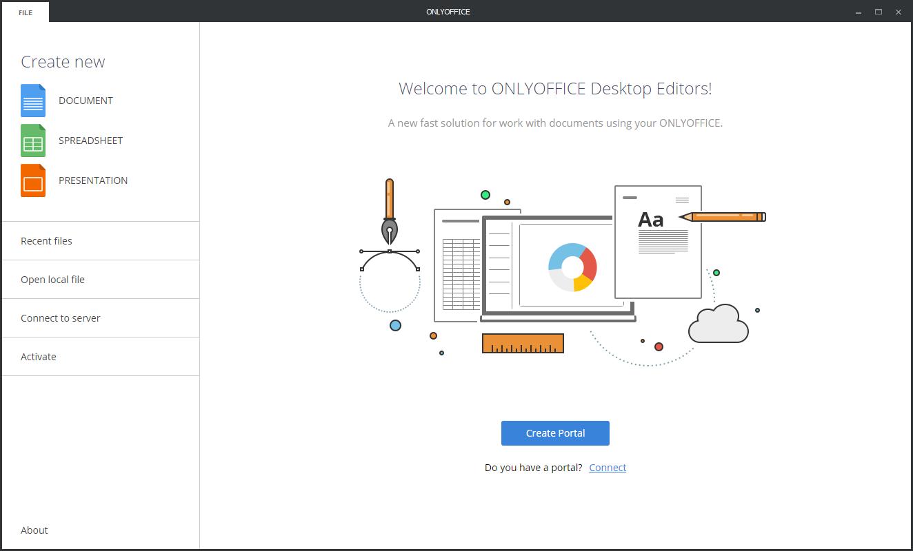 ONLYOFFICE Desktop Editors 4.0 : Main window